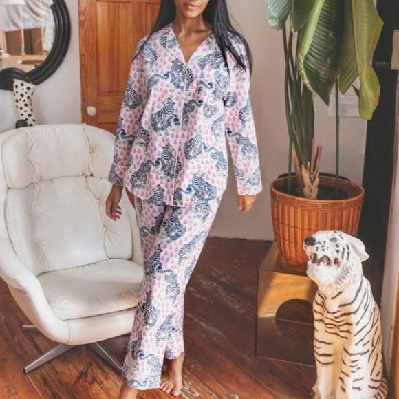 Printfresh Other - NEW Printfresh Tiger Queen Long Sleep Set French Rose Medium